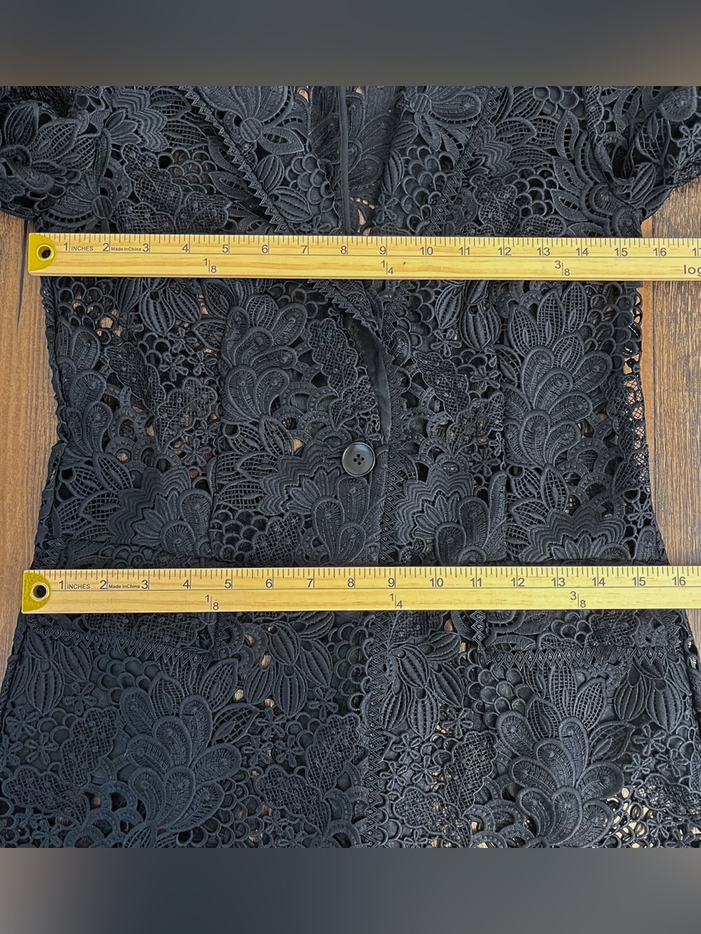 Elie Tahari Floral Crochet Lace Blazer Modern Unlined Pockets Size 0 Black - Picture 14 of 16